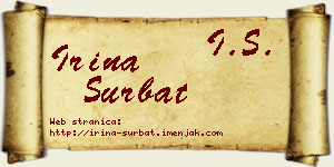Irina Šurbat vizit kartica